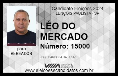 Candidato LÉO DO MERCADO 2024 - LENÇÓIS PAULISTA - Eleições