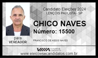 Candidato CHICO NAVES  2024 - LENÇÓIS PAULISTA - Eleições