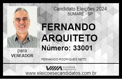 Candidato FERNANDO ARQUITETO 2024 - SUMARÉ - Eleições