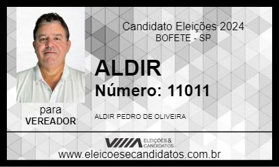 Candidato ALDIR 2024 - BOFETE - Eleições