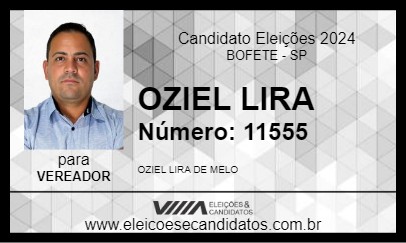 Candidato OZIEL LIRA 2024 - BOFETE - Eleições