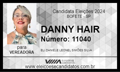 Candidato DANNY HAIR 2024 - BOFETE - Eleições