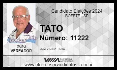 Candidato TATO 2024 - BOFETE - Eleições