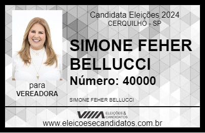 Candidato SIMONE FEHER BELLUCCI 2024 - CERQUILHO - Eleições