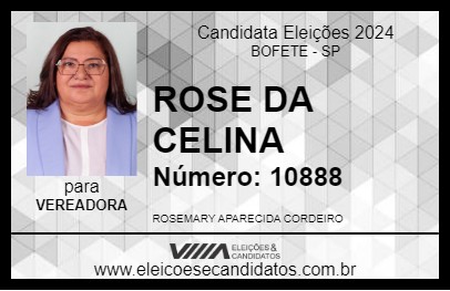 Candidato ROSE DA CELINA 2024 - BOFETE - Eleições