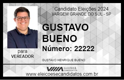 Candidato GUSTAVO BUENO 2024 - VARGEM GRANDE DO SUL - Eleições