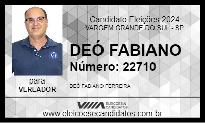 Candidato DEÓ FABIANO 2024 - VARGEM GRANDE DO SUL - Eleições