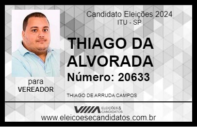 Candidato THIAGO DA ALVORADA 2024 - ITU - Eleições