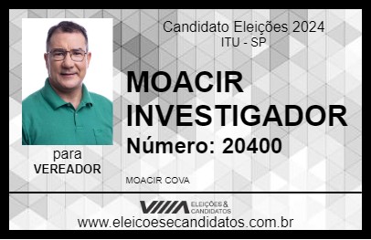 Candidato MOACIR INVESTIGADOR 2024 - ITU - Eleições