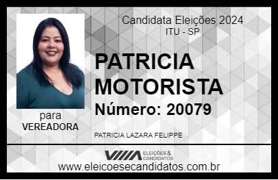 Candidato PATRICIA MOTORISTA 2024 - ITU - Eleições