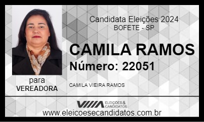 Candidato CAMILA RAMOS 2024 - BOFETE - Eleições