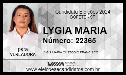 Candidato LYGIA MARIA 2024 - BOFETE - Eleições