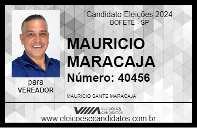 Candidato MAURICIO MARACAJA 2024 - BOFETE - Eleições