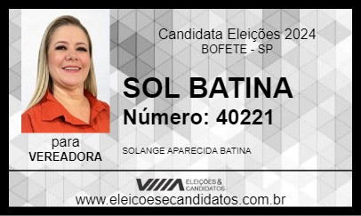 Candidato SOL BATINA 2024 - BOFETE - Eleições