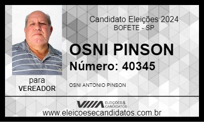 Candidato OSNI PINSON 2024 - BOFETE - Eleições