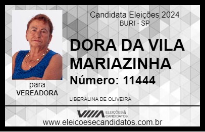 Candidato DORA DA VILA MARIAZINHA 2024 - BURI - Eleições