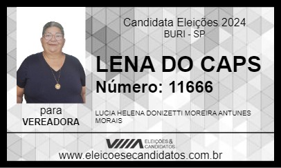 Candidato LENA DO CAPS 2024 - BURI - Eleições