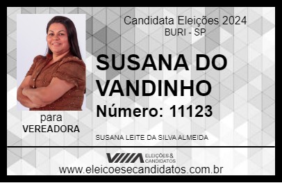 Candidato SUSANA DO VANDINHO 2024 - BURI - Eleições