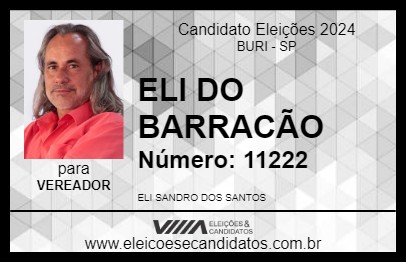 Candidato ELI DO BARRACÃO 2024 - BURI - Eleições