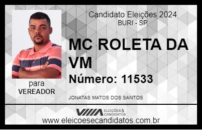 Candidato MC ROLETA DA VM 2024 - BURI - Eleições