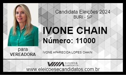 Candidato IVONE CHAIN 2024 - BURI - Eleições