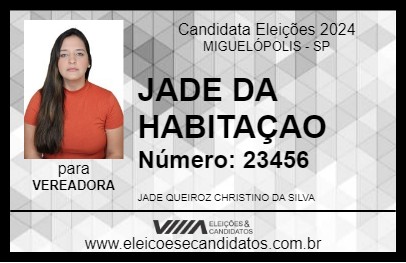 Candidato JADE DA HABITAÇAO 2024 - MIGUELÓPOLIS - Eleições