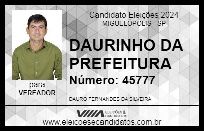 Candidato DAURINHO 2024 - MIGUELÓPOLIS - Eleições