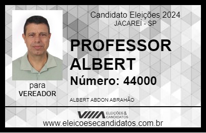 Candidato PROFESSOR ALBERT 2024 - JACAREÍ - Eleições