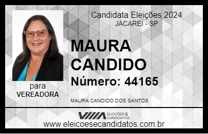 Candidato MAURA CANDIDO 2024 - JACAREÍ - Eleições