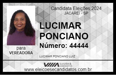 Candidato LUCIMAR PONCIANO 2024 - JACAREÍ - Eleições