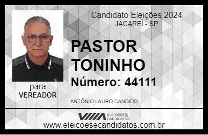 Candidato PASTOR TONINHO 2024 - JACAREÍ - Eleições