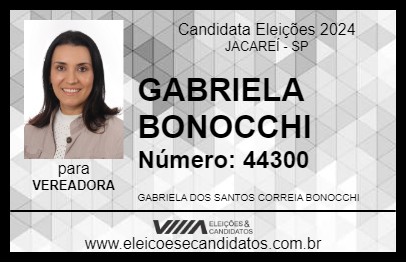 Candidato GABRIELA BONOCCHI 2024 - JACAREÍ - Eleições