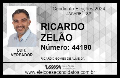 Candidato RICARDO ZELÃO 2024 - JACAREÍ - Eleições