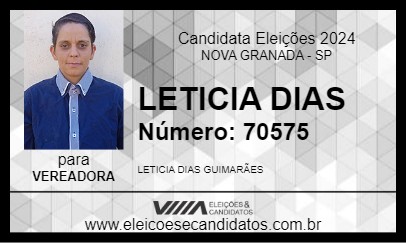 Candidato LETICIA DIAS 2024 - NOVA GRANADA - Eleições