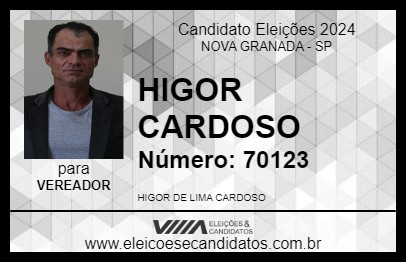 Candidato HIGOR CARDOSO 2024 - NOVA GRANADA - Eleições