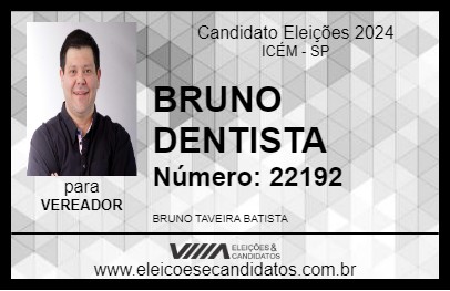 Candidato BRUNO DENTISTA 2024 - ICÉM - Eleições