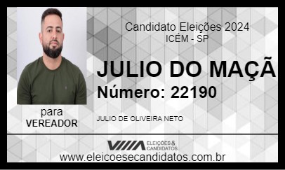 Candidato JULIO DO MAÇÃ 2024 - ICÉM - Eleições