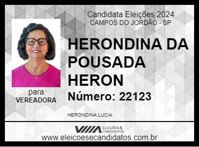 Candidato HERONDINA DA POUSADA HERON 2024 - CAMPOS DO JORDÃO - Eleições