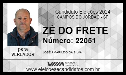 Candidato ZÉ DO FRETE 2024 - CAMPOS DO JORDÃO - Eleições