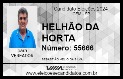 Candidato HELHÃO DA HORTA 2024 - ICÉM - Eleições