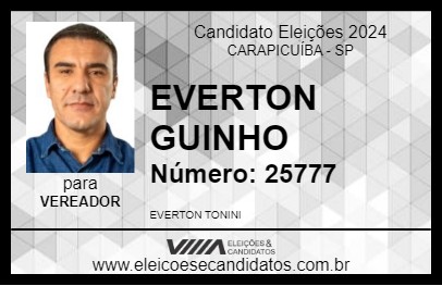 Candidato EVERTON GUINHO 2024 - CARAPICUÍBA - Eleições