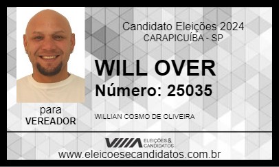 Candidato WILL OVER 2024 - CARAPICUÍBA - Eleições