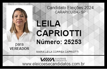 Candidato LEILA CAPRIOTTI 2024 - CARAPICUÍBA - Eleições