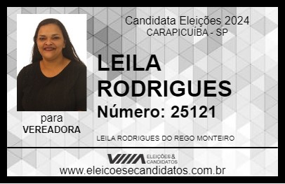 Candidato LEILA RODRIGUES 2024 - CARAPICUÍBA - Eleições