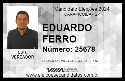 Candidato EDUARDO FERRO 2024 - CARAPICUÍBA - Eleições