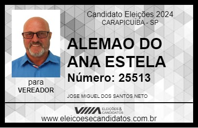 Candidato ALEMAO DO ANA ESTELA 2024 - CARAPICUÍBA - Eleições