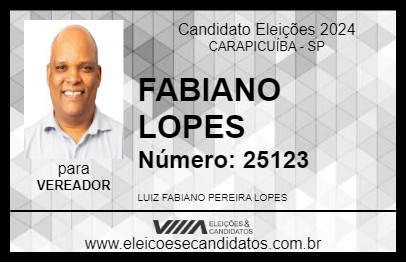 Candidato FABIANO LOPES 2024 - CARAPICUÍBA - Eleições