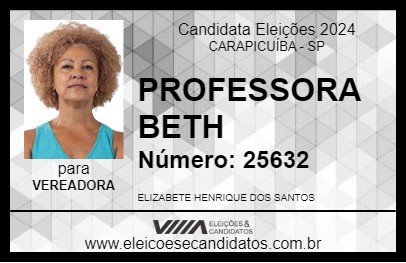 Candidato PROFESSORA BETH 2024 - CARAPICUÍBA - Eleições