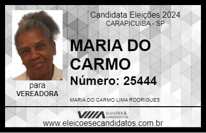 Candidato MARIA DO CARMO 2024 - CARAPICUÍBA - Eleições