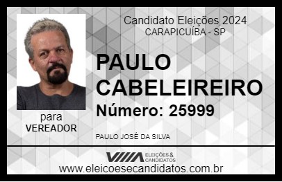 Candidato PAULO CABELEIREIRO 2024 - CARAPICUÍBA - Eleições